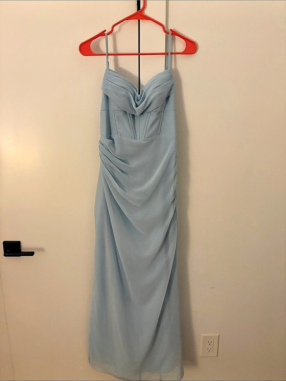 Azazie Mai- Sky Blue Maxi Dress Size A4 Like New